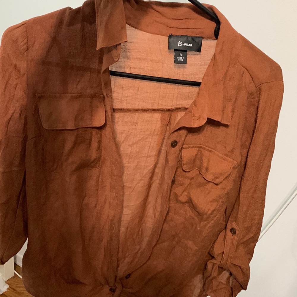 Brown button down